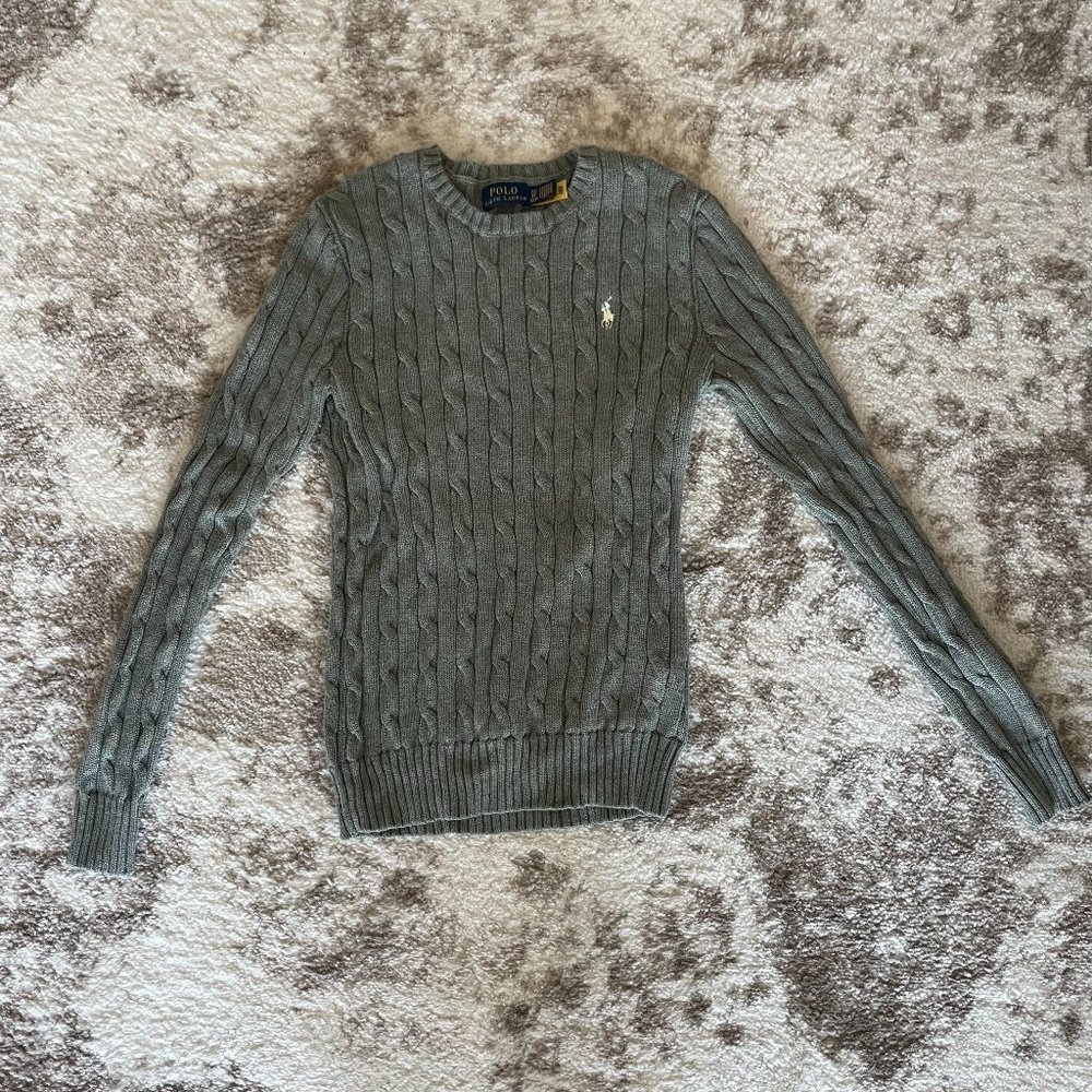Ralph lauren cable knit sweater gray